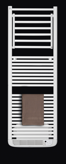 Sèche-serviettes électrique à inertie fluide Deltacalor Stendino 750W + soufflerie 1000W - Blanc