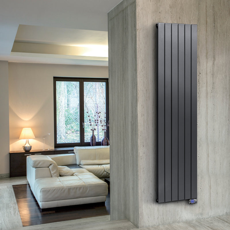 Radiateur électrique à inertie fluide Ramada 1500W avec Contrôle Digital - Anthracite vertical