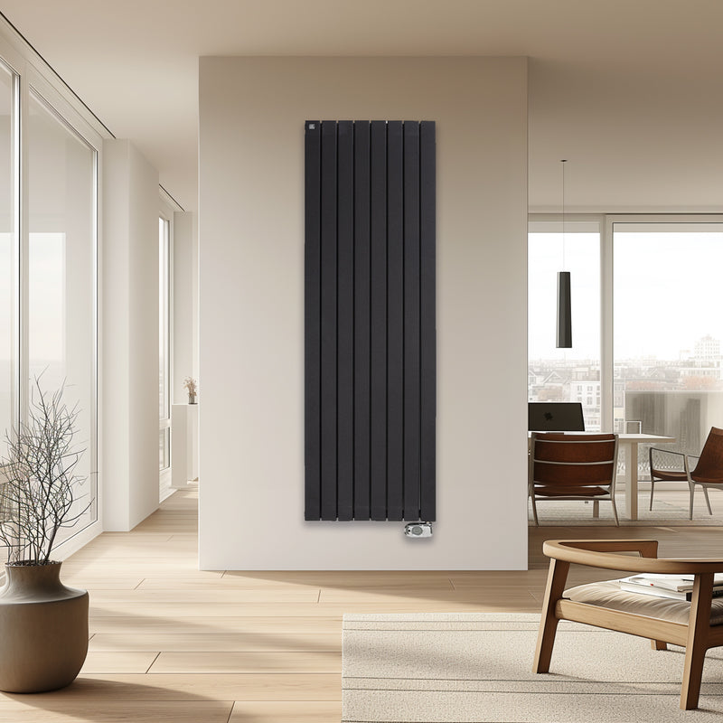 Radiateur électrique à inertie fluide Ramada 2000W avec Contrôle Digital - Anthracite vertical