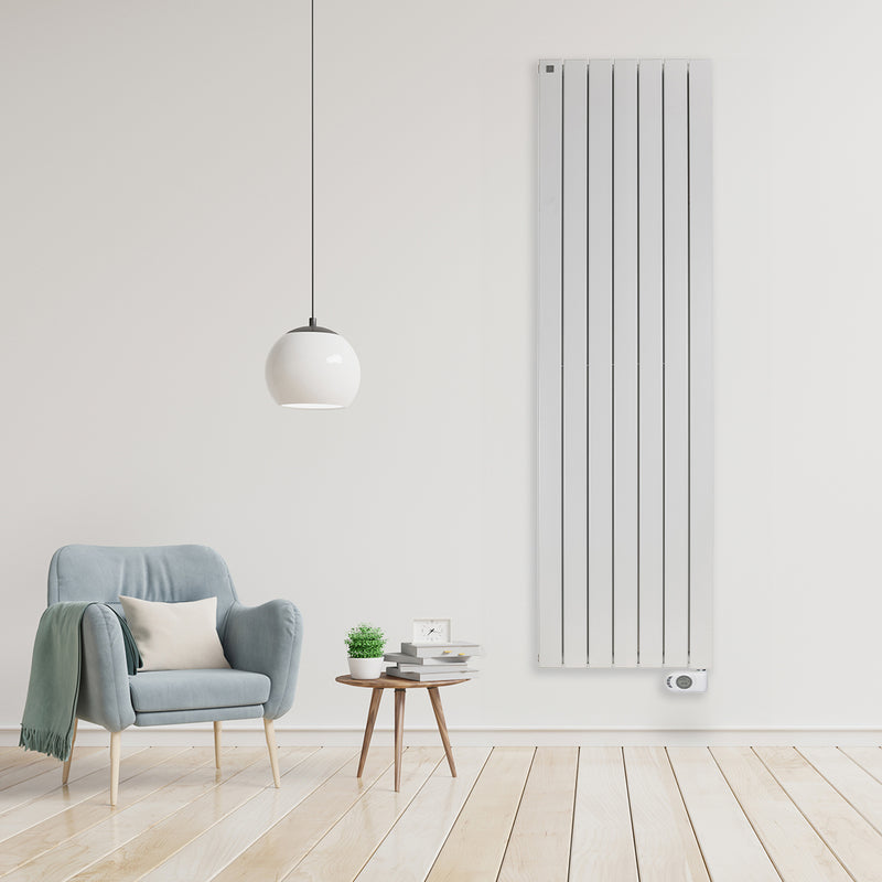 Radiateur électrique à inertie fluide Ramada 1500W avec Contrôle Digital - Blanc vertical