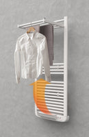 Sèche-serviettes électrique à inertie fluide Deltacalor Stendino 750W + soufflerie 1000W - Blanc