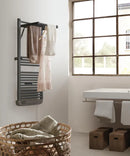 Sèche-serviettes électrique à inertie fluide Deltacalor Stendino 750W + soufflerie 1000W - Blanc