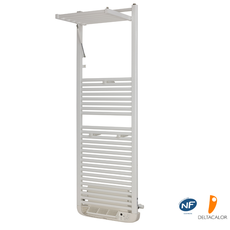 Sèche-serviettes électrique Mural 80W - Chauffe Rapide, Thermostat 55°C, Design Blanc Minimaliste Pour Salle De Bain - 7