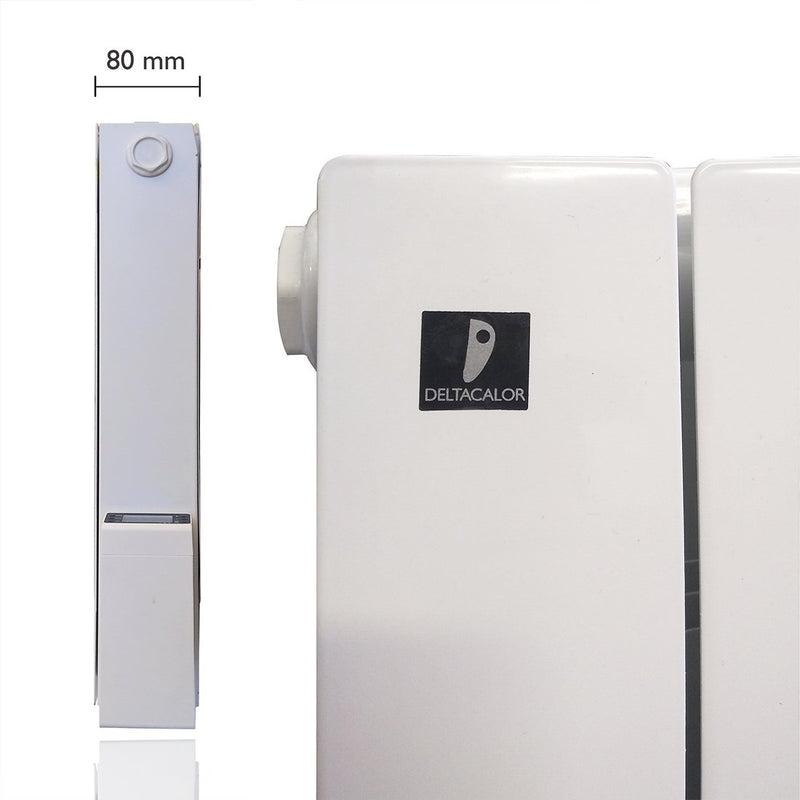 Radiateur électrique connecté à inertie sèche 1500W DELTACALOR Cubo wifi +  blanc